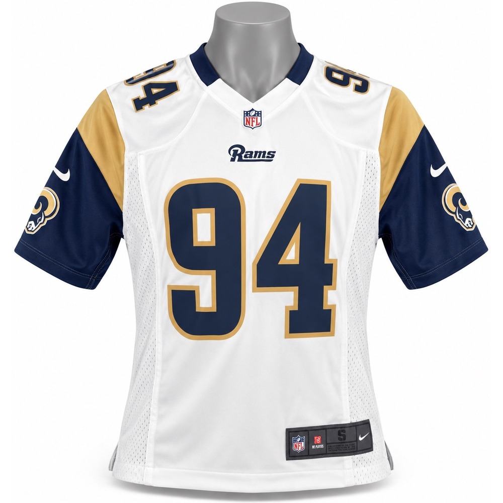 Nike NFL Los Angeles Rams Robert Quinn 94 Women Jersey White Navy Gold Small